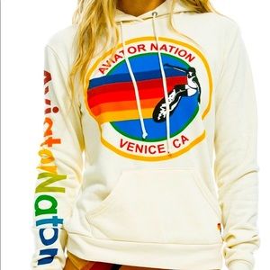 Aviator Nation Pull Over Hoodie Vintage White